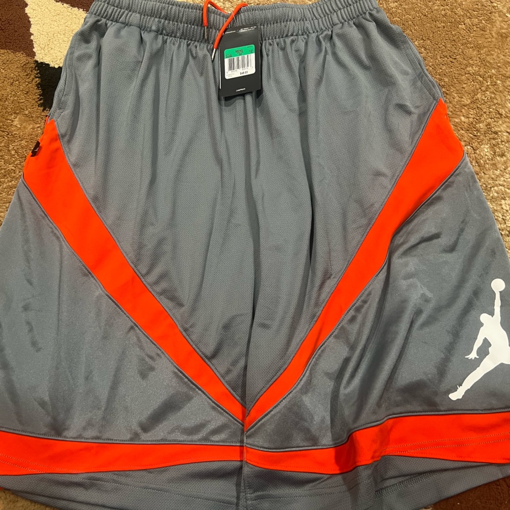 Jordan Triangle TRMPH Shorts in Gray and Orange XL